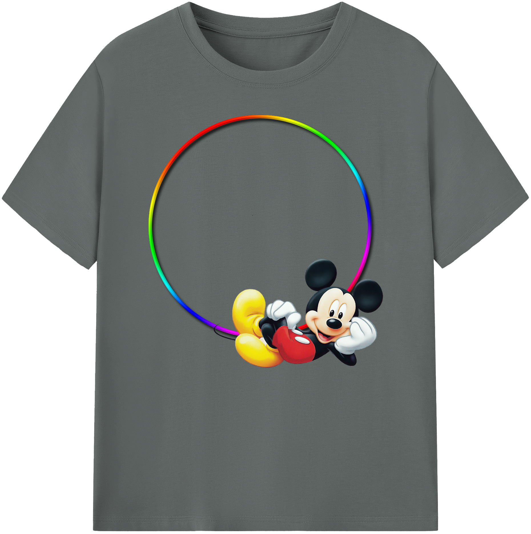 ミッキーマウス Mickey Mouse 綿100％ メンズ半袖Tシャツ｜肌触りやわらか＆通気性